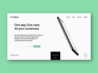 Ditto Bank app branding clean design simple simplicity ui web webdesign website
