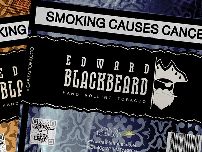 EDWARD BLACKBEARD. Logo and Packaging for hand rolling tobacco. branding branding identity branding identity design design graphic design illustration illustrator logo logo design pack packaging packaging design vector