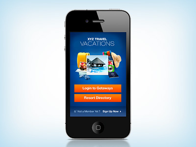 Booking Iphone App Welcome Screen iphone app login vacation welcome