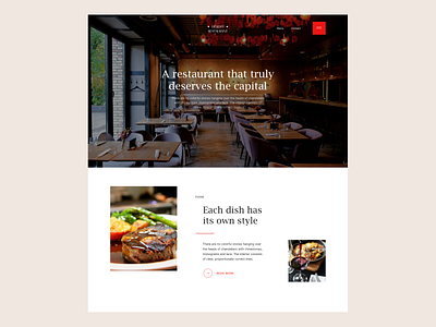 Website concept for an elite restaurant