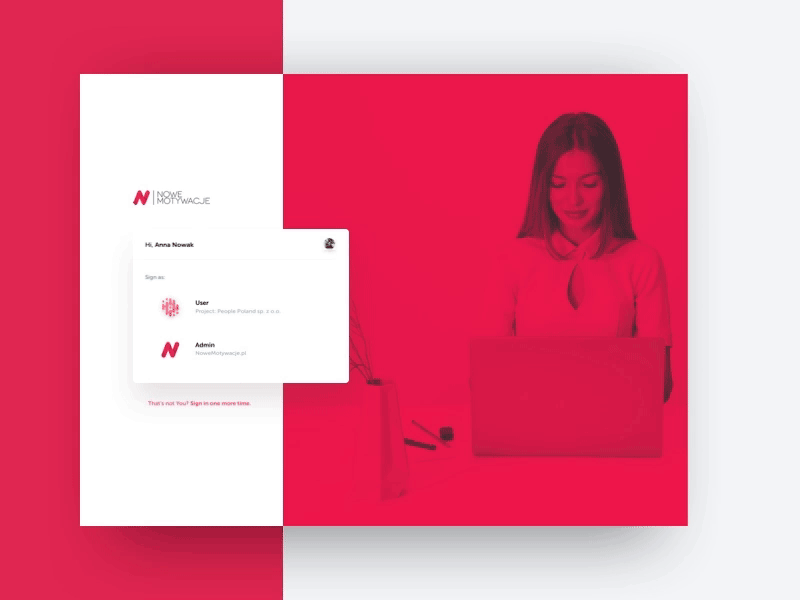 Sign in - NoweMotywacje.pl animation desktop login sign in ui user web website