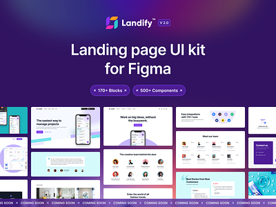 Landify V2 - Landing page UI kit for Figma