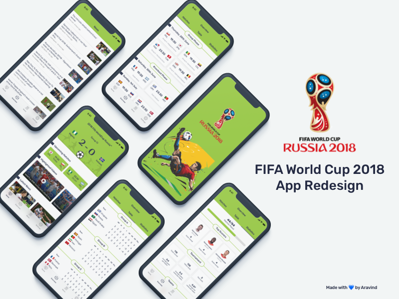 2018 Fifa WorldCup Russia™ - App Redesign Concept world cup 2018 fifa ios app app redesign app soccer football football app