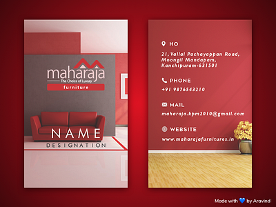 Business Card design for Furniture Shop