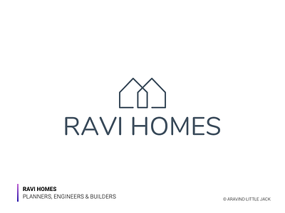 Ravi Homes Logo brand branding builders logo construction construction company engineers identity logo logo design planners