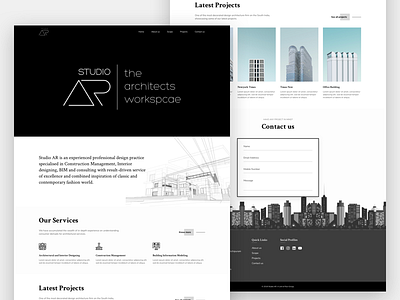 Studio AR - The architects' workspace architecture website construction design studio interior designer ui ui design ux website website design