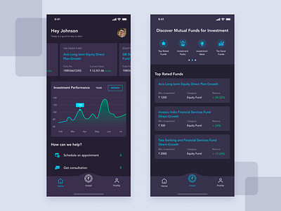 Mutual Fund Investment App app design app ui funding investing investment ios mobile app mutual fund ui ui design