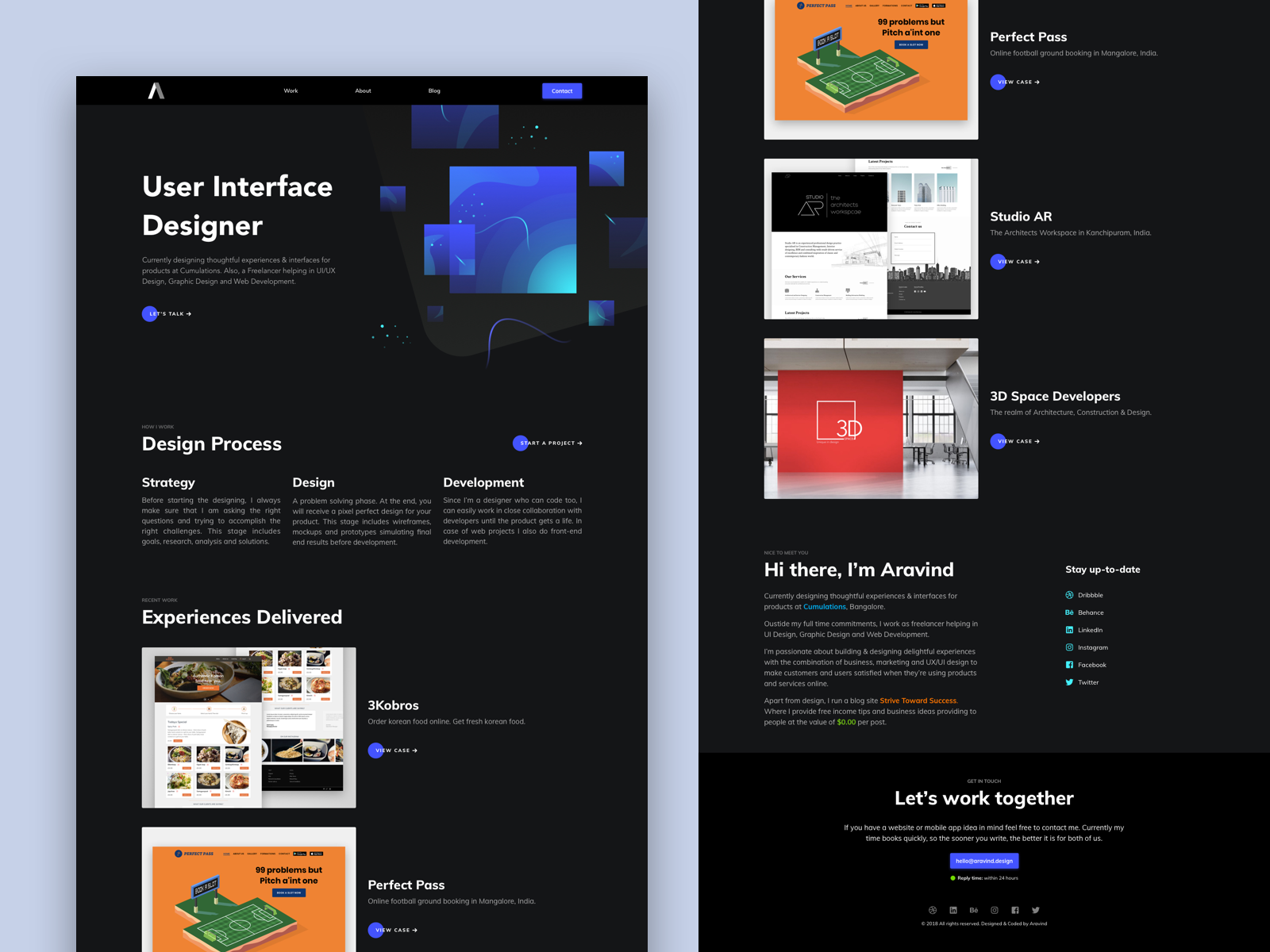 Personal Portfolio Website - Dark Theme V1.0 by Aravind Little Jack on ...