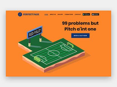 Perfect Pass Website - Hero Section football ground hero hero section landing page soccer ui design web design website website design