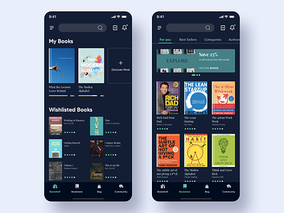 Bookstore App - Dark theme