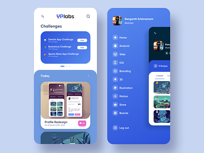 Uplabs Redesign android app design app ui challenges community design app design art illustration ios profile profile page redesign redesign concept ui ui design uplabs ux
