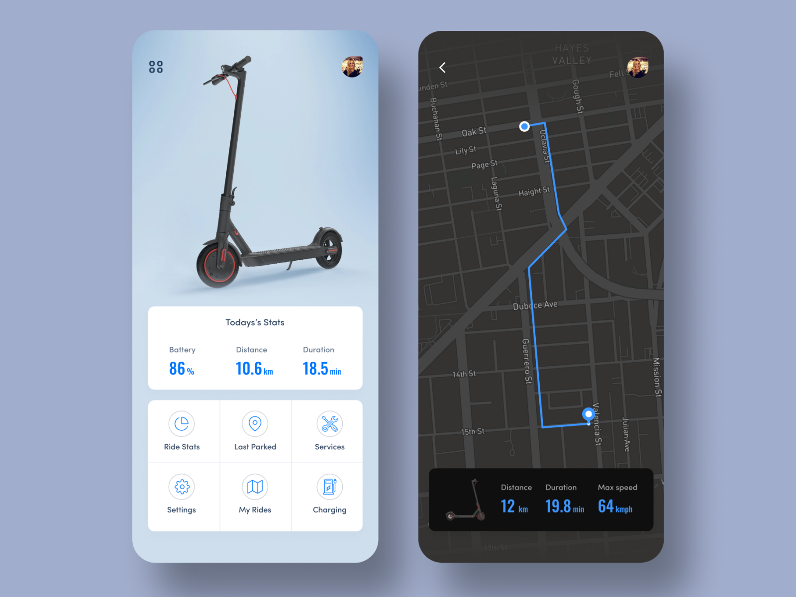 Electric Scooter Rider App by Aravind Little Jack on Dribbble