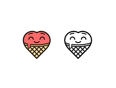 Ice Cream Shop logo brand branding design heart ice cream ice cream cone ice cream shop illustration logo love mark vector