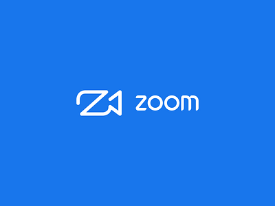 Zoom Redesign Second Mark app blue brand branding logo logotype mark minimalist zoom