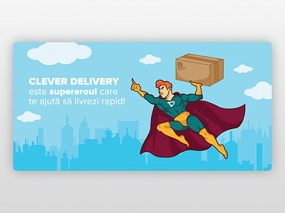 Delivery Superhero advertising clever clever app digital art illustration