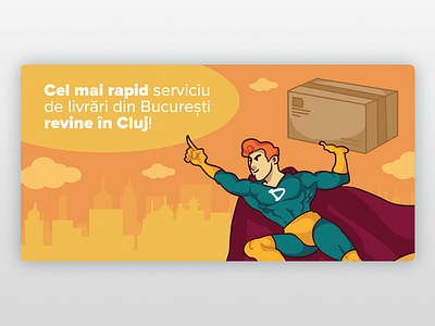 Delivery Superhero 2 advertising clever clever app digital art illustration