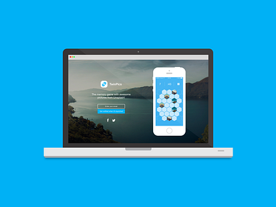 TwinPics landing page app game ios landing mobile website