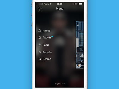Snaplines menu screen rework app ios iphone mobile app skate skateboard ui