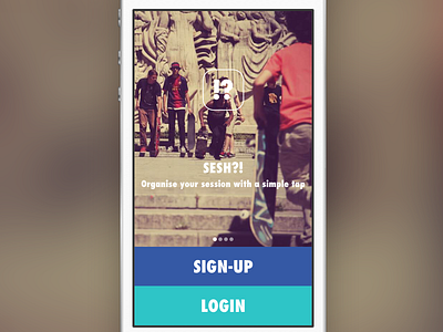 Sesh?! - The Yo for skateboard sessions. app ios iphone mobile ui ux wip