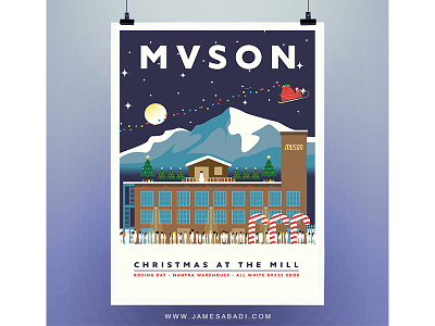 MVSON - Christmas at the Mill adobe illustrator adobe photoshop christmas flyer design graphic design illustration illustrator snow