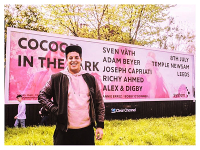 Billboard Design - Cocoon in the Park Festival billboard billboard design design graphic design house music layout design music pink
