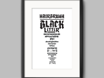 Hairbrush black latter font black brush font gothic hairbrush latter typography