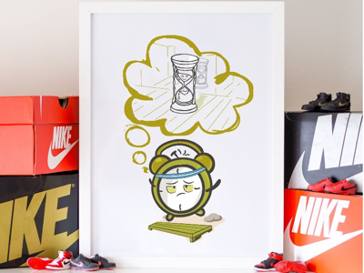 Pipe dreams illustration #2 alarm become clock dream hourglass illustration sport thing icon design