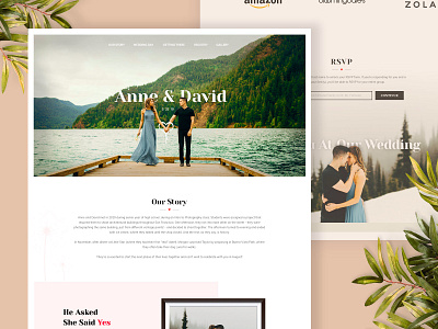 Wedding Website Design bride elegant groom marriage modern ui webdesign wedding wedding design