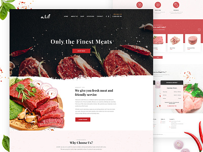Meat Store Website Design beef butcher food meat meat market store web design