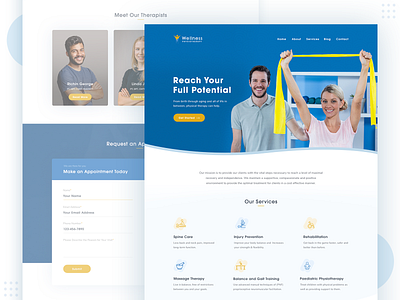 Web design for a Physiotherapy Clinic fitness health physiotherapist physiotherapy web design website