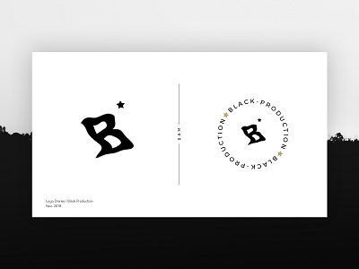 Black production. branding idenity logo production stamp