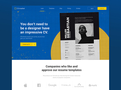 Homepage Design cv homepage resume ui ux webdesign