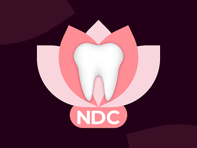 NDC Logo clinic dental logo lotus pink tooth