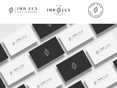 Jmd Lux Logo Design black white busines card jewelry logo minalist modern