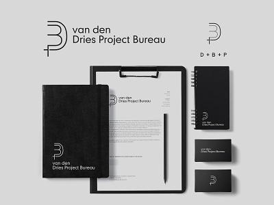 DPB Monogram black white logo modern monogram simplicity stationery mockup