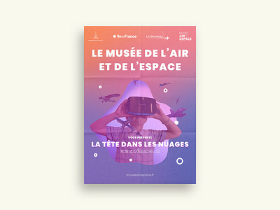 La Tête dans Les Nuages, an AR experience augmented reality flyer france gradient graphic museum photoshop planes visual design