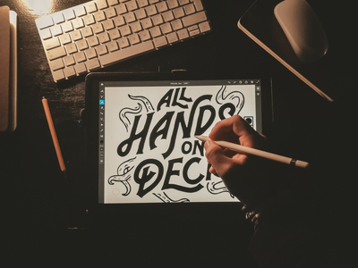 All Hands On Deck - WIP adobe adobe fresco design freelance hand lettering illustration ipad pro lettering texture type design typography wip