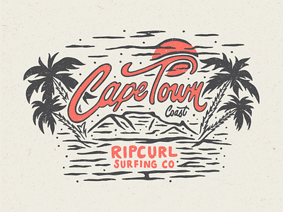 Cape Town Coast design fashion illustration ipad pro art lettering rip curl south africa surfing co tee graphic texture typography
