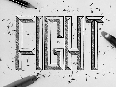 Fight 3d calligraphy hand lettering lettering type design typography
