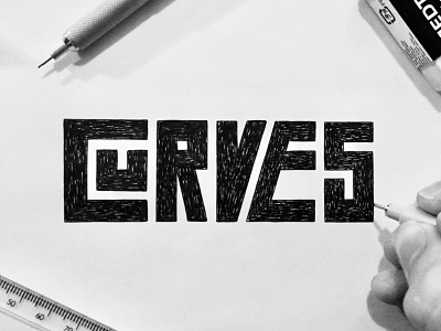Rigid Curves calligraphy experiment hand lettering lettering logo micron staedtler type design typography