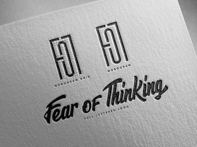 Fear of Thinking artist branding calligraphy client hand lettering lettering logo mockup type design typography