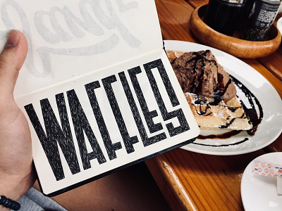 Waffles breakfast calligraphy grid hand lettering lettering rotring staedtler type design typography waffles