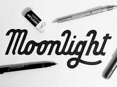 Moonlight calligraphy grid hand lettering lettering moonlight rotring staedtler texture type design typography