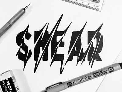Shear calligraphy flow hand lettering lettering micron rotring shear type design typography
