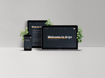 Responsive Mockup Resized argo branding dark dark theme design live brief proposal responsive showcase ui ux web design