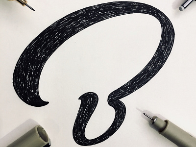 Curvy B calligraphy hand lettering lettering micron moleskin rotring sketch type design typography wip