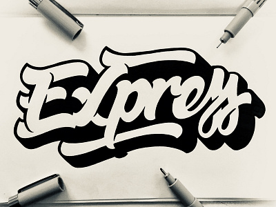 Express calligraphy hand lettering lettering micron moleskin rotring sketch type design typography wip