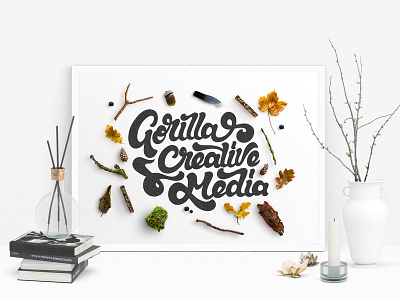 Gorilla Creative Media Poster custom type gorilla hand lettering jungle lettering mockup poster props script type type design