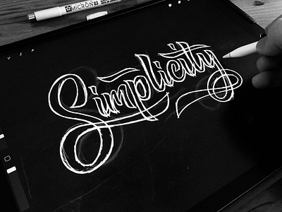 Simplicity WIP Sketch calligraphy design hand lettering illustration ipad pro lettering procreate sketch texture type design typography wip