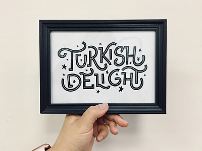 Turkish Delight Framed apple pencil calligraphy design framed hand lettering illustration ipad pro ipad pro art lettering printed procreate texture type design typography